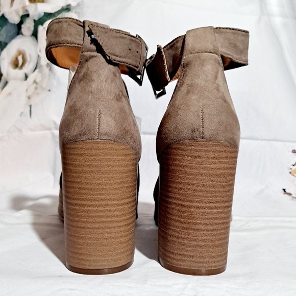 UNIVERSAL THREAD MICROSUEDE BOOTIE OPEN TOE 10 - Picture 5 of 9